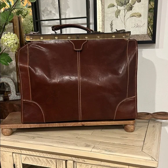 Sophisticated Brown Leather Briefcase for Men